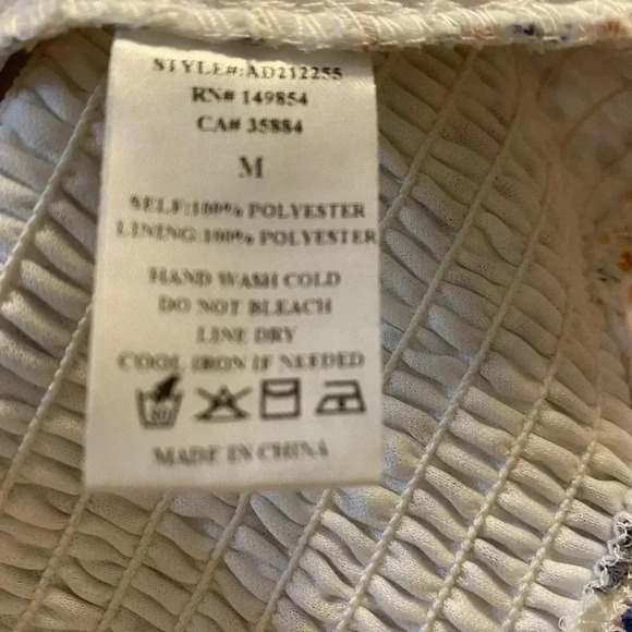 Blue and Orange flower Smocked crop blouse - Picture 5 of 5